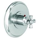 Round Thermostatic Trim Plate with Single Cross Handle in Polished Chrome
