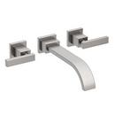 Two Handle Wall Mount Widespread Bathroom Sink Faucet in Stainless Steel - PVD