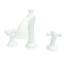 Widespread Bathroom Sink Faucet with Double Cross Handle in White