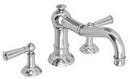 3-Hole Deck Mount Roman Tub Faucet Trim with Double Lever Handle in Polished Nickel - Natural