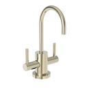 1 gpm 1 Hole Deck Mount Hot and Cold Water Dispenser Faucet with Double Lever Handle in French Gold - PVD