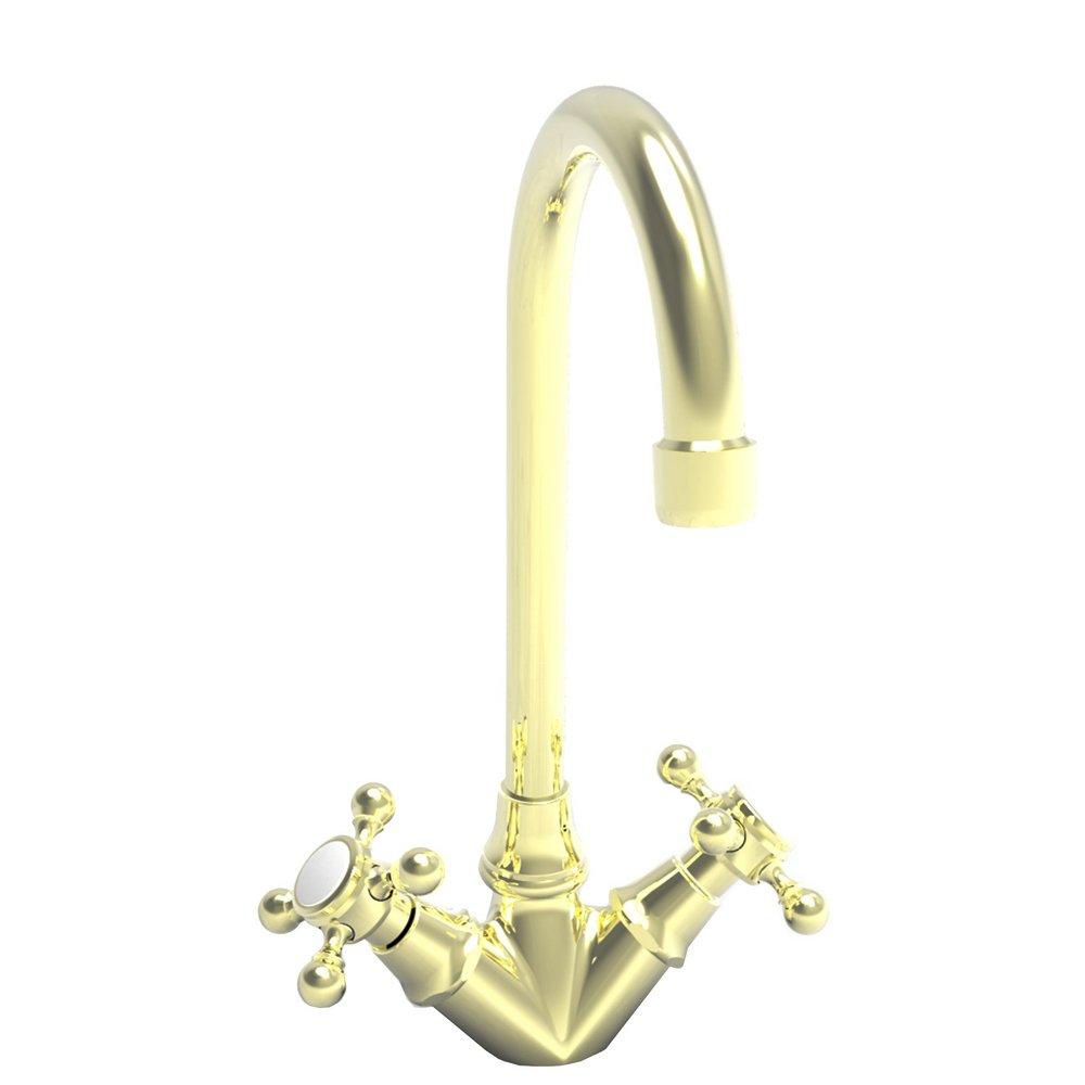 Newport Brass French Gold - PVD Bar or Prep Faucet with Single Cross Handle 