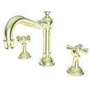Widespread Bathroom Sink Faucet with Double Cross Handle in French Gold - PVD