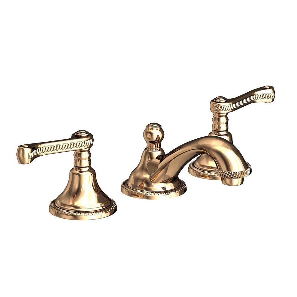 Newport Brass French Gold - PVD Widespread Bathroom Sink Faucet with Double Lever Handle 