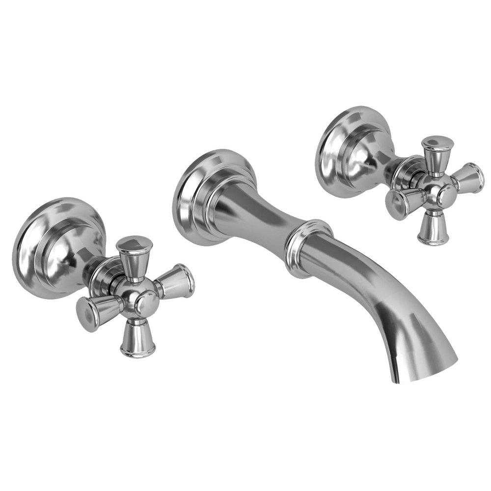 Newport Brass Polished Chrome Bathroom Sink Faucet with Double Cross Handle 