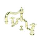 Two Handle Bridge Bathroom Sink Faucet in French Gold - PVD