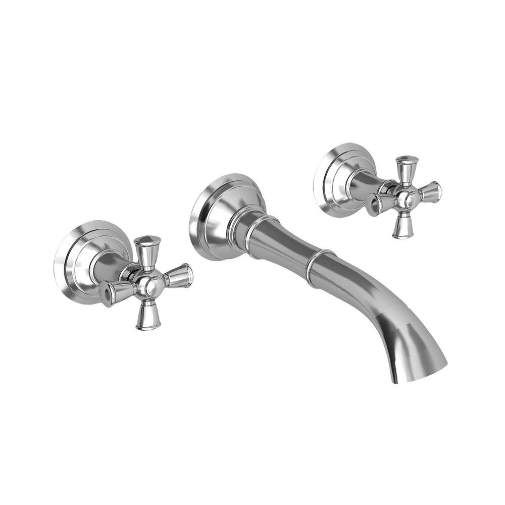 Newport Brass Polished Chrome Bathroom Sink Faucet with Double Cross Handle 