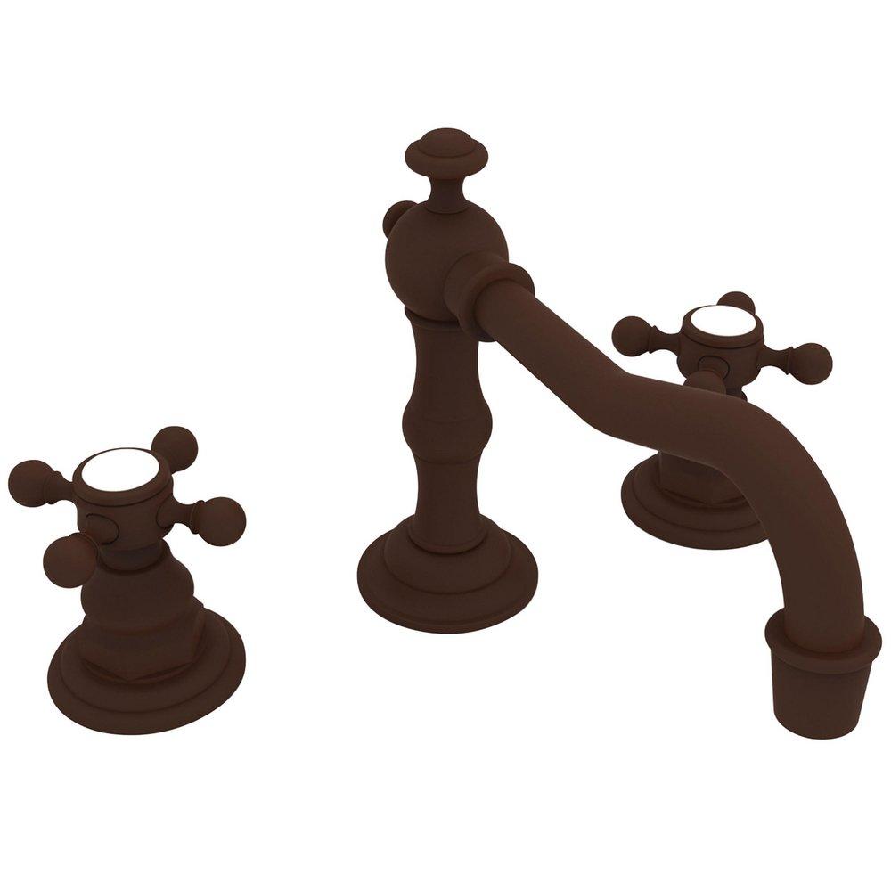 Newport Brass Oil Rubbed Bronze - Hand Relieved Two Handle Widespread Bathroom Sink Faucet Cross Handle 