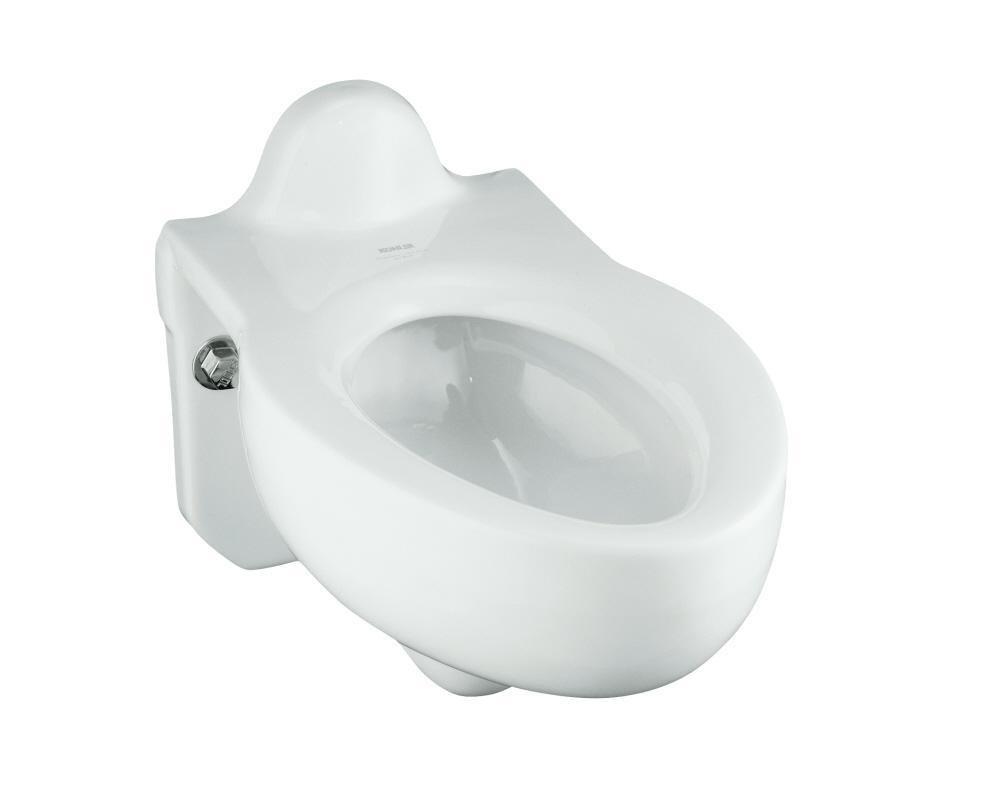 KOHLER White 3.5 gpf Elongated Wall Mount Toilet 