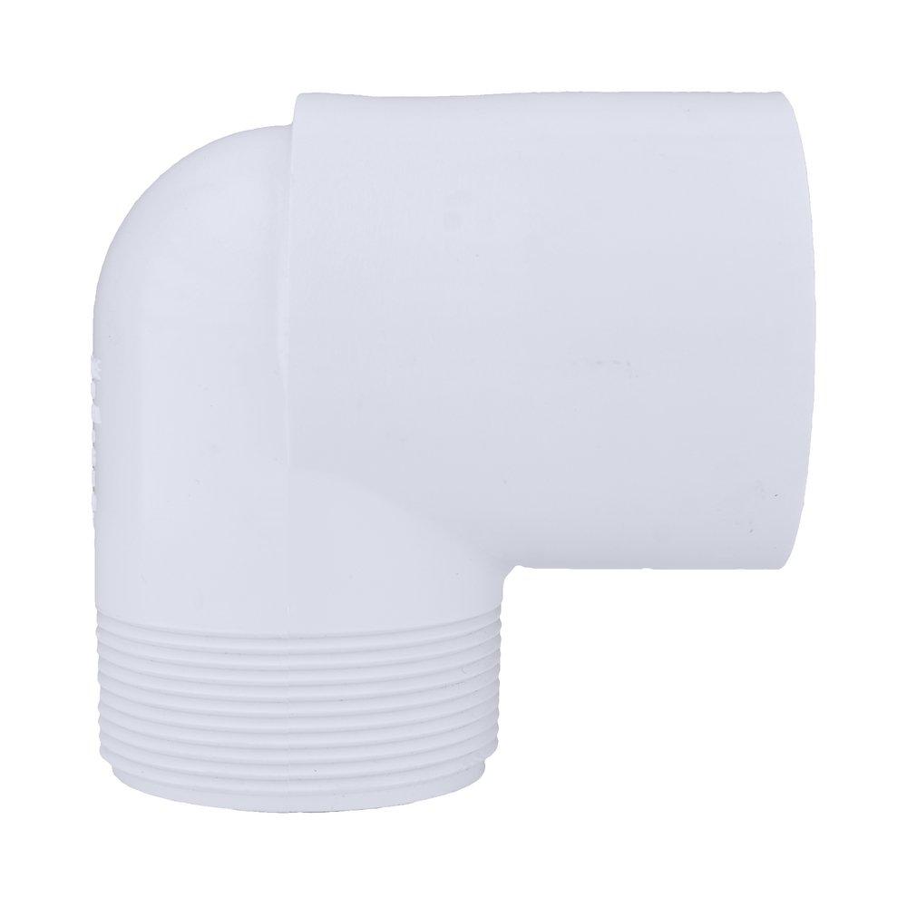 White PVC Schedule 40 90&deg; Socket x MPT Elbow 