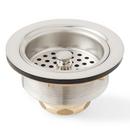 Signature Hardware Stainless Steel 3 1/2 in. Brass Basket Strainer with Lift Stopper 