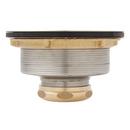 Signature Hardware Stainless Steel 3 1/2 in. Brass Basket Strainer with Lift Stopper 