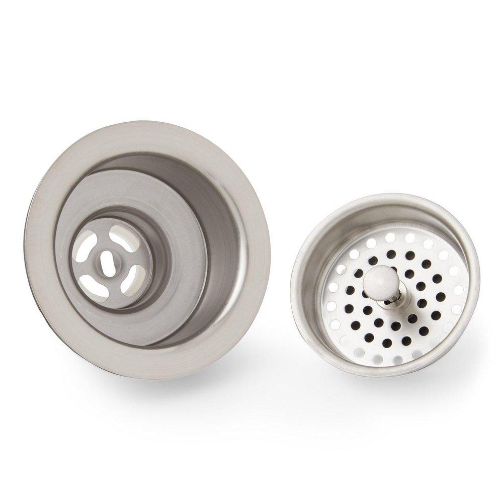 Signature Hardware Stainless Steel 3-1/2 in. Solid Brass Basket Strainer 