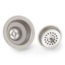 Signature Hardware Stainless Steel 3 1/2 in. Brass Basket Strainer with Lift Stopper 