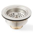 Signature Hardware Stainless Steel 3 1/2 in. Brass Basket Strainer with Lift Stopper 