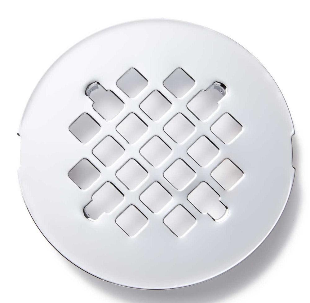 Signature Hardware Chrome 4-1/4 in. Snap-In Shower Grid Strainer 