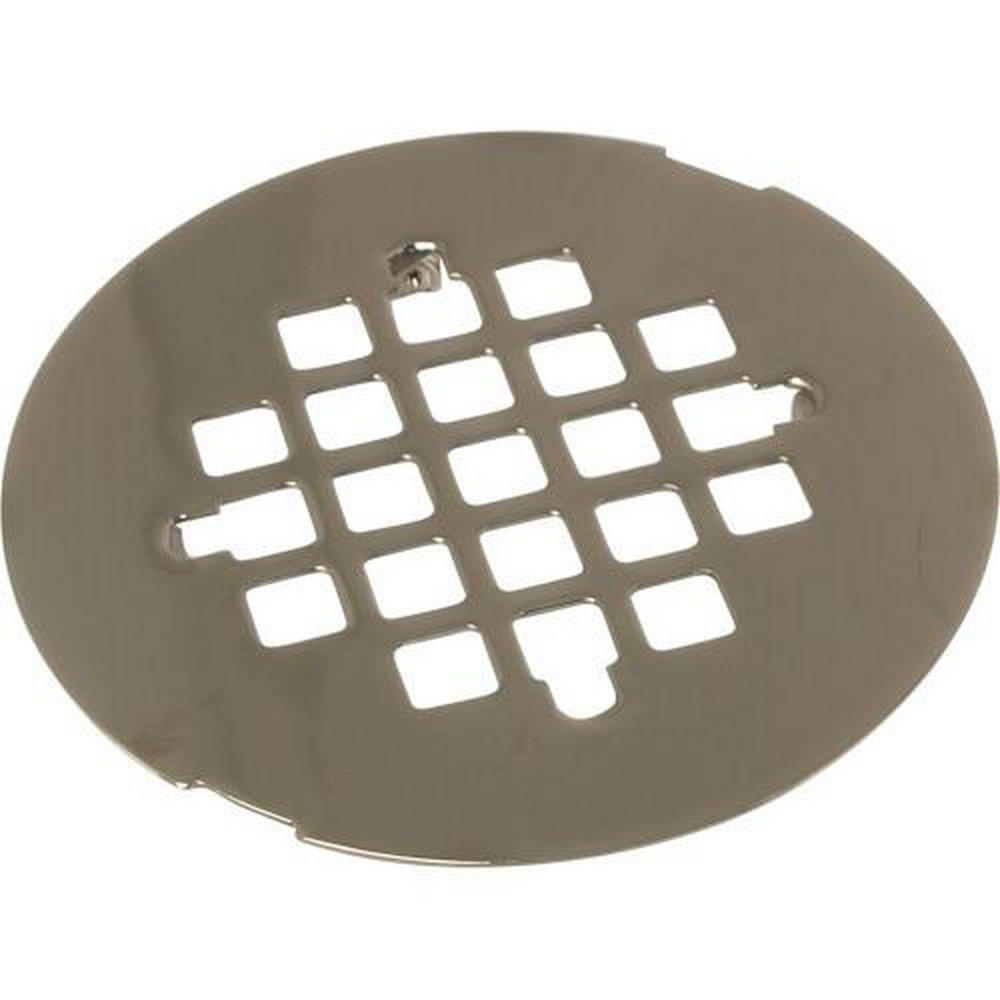Signature Hardware Polished Nickel 4-1/4 in. Snap-In Shower Grid Strainer 