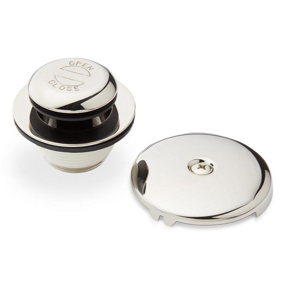 Signature Hardware Polished Nickel Brass Toe-Tap Drain 