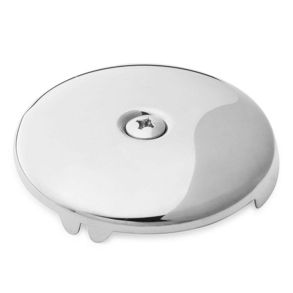 Signature Hardware Chrome 3-3/16 in. Solid Brass Overflow Plate with Single Screw 
