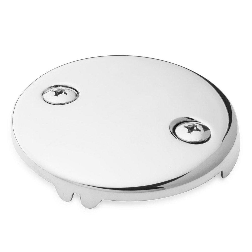 Signature Hardware Chrome 3-3/16 in. Solid Brass Overflow Plate with Two Screws 