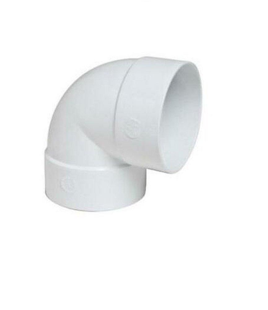 Plastic Trends White Hub x Spigot SDR 35 PVC 90 Degree Long Turn Elbow 