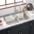 34 x 21 in. No Hole 60/40 Double Bowl Undermount Kitchen Sink in Brushed Stainless Steel