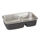 34 x 21 in. No Hole 60/40 Double Bowl Undermount Kitchen Sink in Brushed Stainless Steel