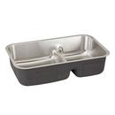 Signature Hardware Brushed Stainless Steel 34 x 21 in. No Hole 60/40 Double Bowl Undermount Kitchen Sink 