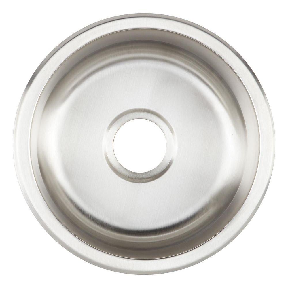 Signature Hardware Stainless Steel 16-3/8 x 16-3/8 in. No Hole Undermount Bar Sink 