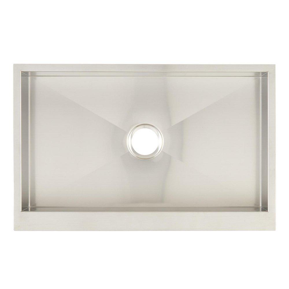 Signature Hardware Stainless Steel 33 x 20-13/16 in. Stainless Steel Single Bowl Farmhouse Kitchen Sink with Sound Dampening 