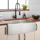 Signature Hardware Stainless Steel 33 x 20-13/16 in. Stainless Steel Single Bowl Farmhouse Kitchen Sink with Sound Dampening 