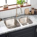 31-5/8 x 20-5/16 in. No Hole Stainless Steel Double Bowl Undermount Kitchen Sink in Brushed Stainless Steel