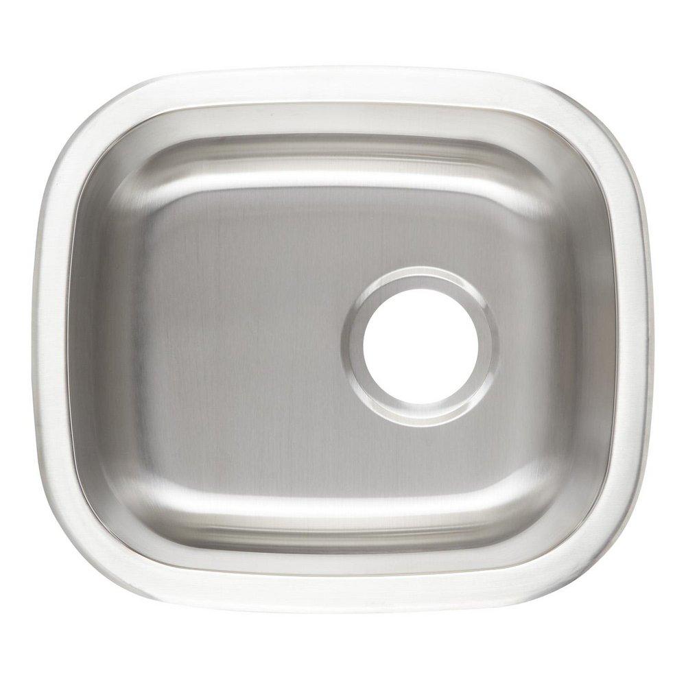 Signature Hardware Stainless Steel 15-3/4 x 18 in. No Hole Stainless Steel Undermount Bar Sink 