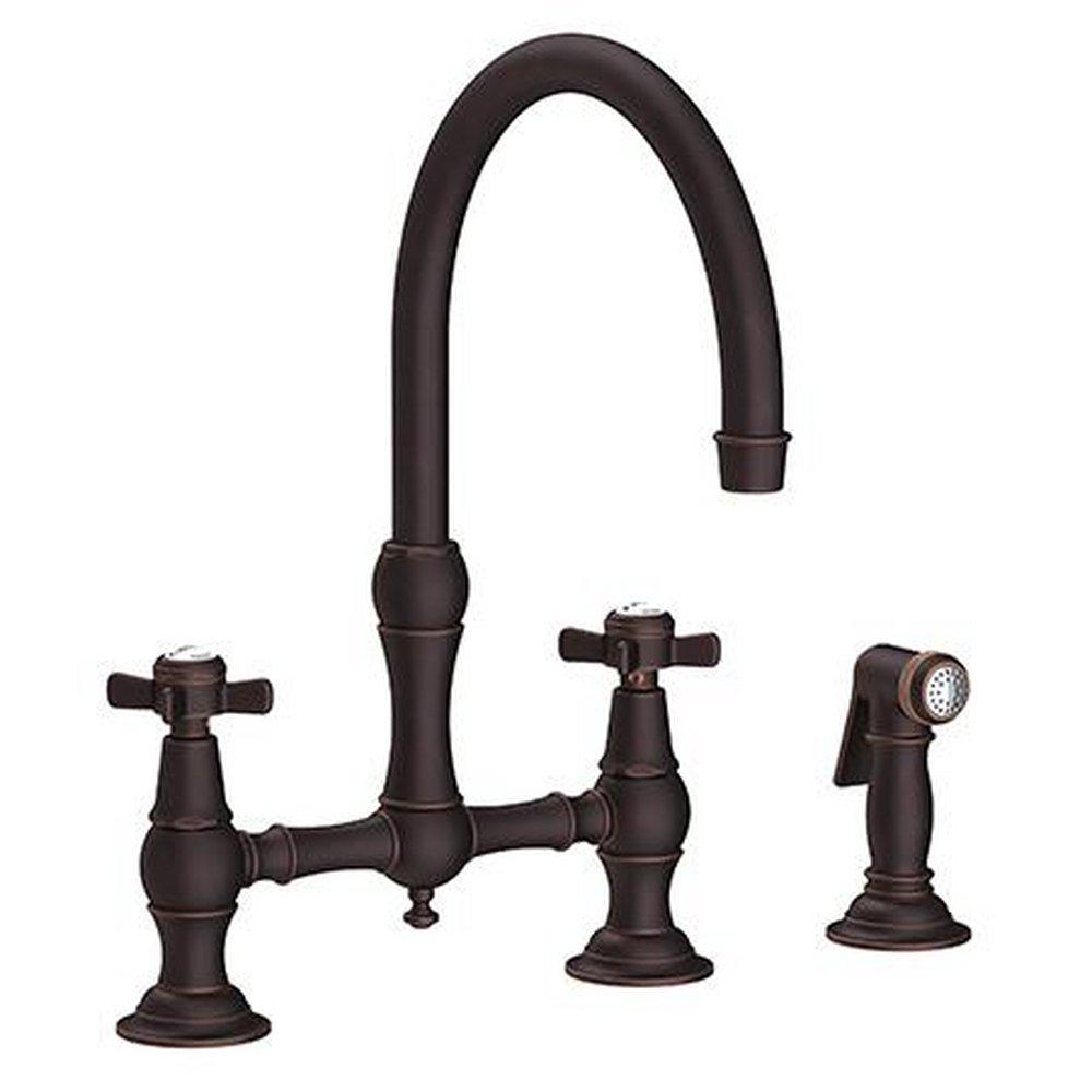 Newport Brass Oil Rubbed Bronze - Hand Relieved Two Handle Bridge Kitchen Faucet 