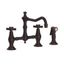 Two Handle Bridge Kitchen Faucet with Side Spray in Venetian® Bronze