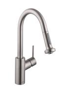 Hansgrohe Steel Optic Single Handle Pull Down Kitchen Faucet 