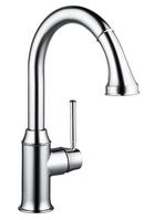Hansgrohe Chrome Single Handle Pull Down Kitchen Faucet 