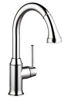 Hansgrohe Polished Chrome 1-Hole Pull-Down High Arc Kitchen Faucet 