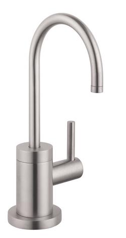 Single Handle Lever Handle Water Filter Faucet in Steel Optik