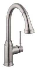 Hansgrohe Steel Optic Single Handle Pull Down Kitchen Faucet 