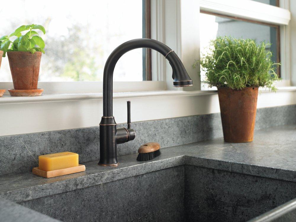 Hansgrohe Rubbed Bronze Single Handle Pull Down Kitchen Faucet 