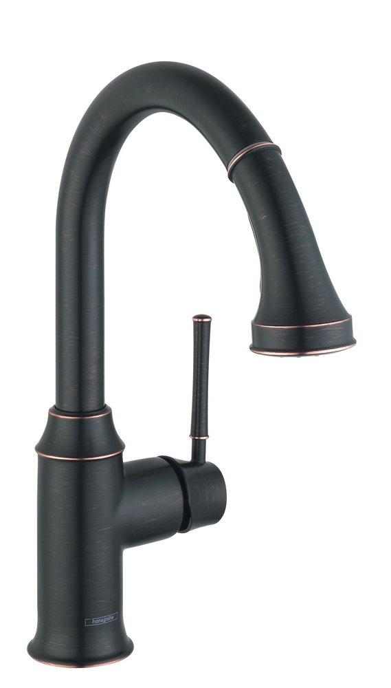 Hansgrohe Rubbed Bronze Single Handle Pull Down Kitchen Faucet 