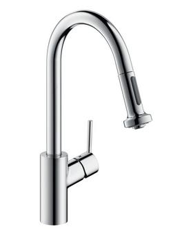 Single Handle Pull Down Kitchen Faucet in Polished Chrome