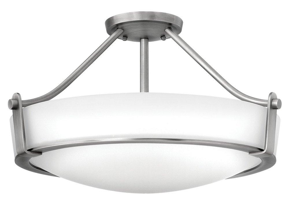 Hinkley Antique Nickel 12-3/10 in. 4-Light Semi-Flushmount Ceiling Light 