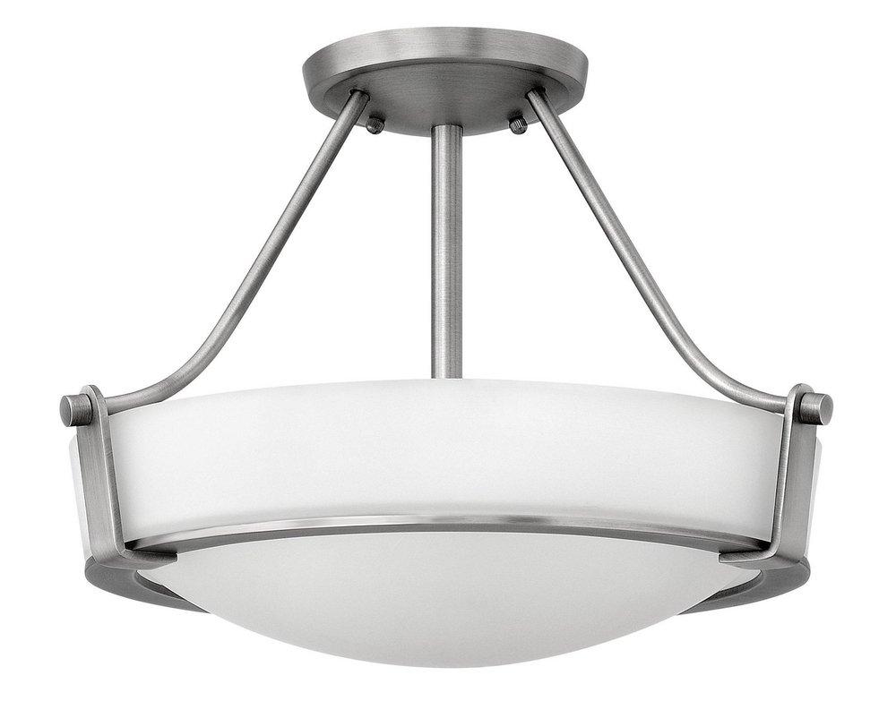 Hinkley Antique Nickel 11-4/5 in. 3-Light Semi-Flushmount Ceiling Light 