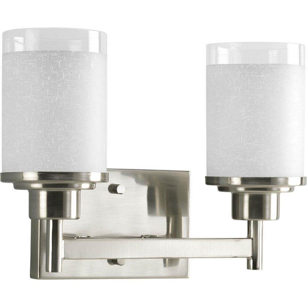 Progress Lighting Brushed Nickel 2-Light Medium E-26 Base Bathroom Light 