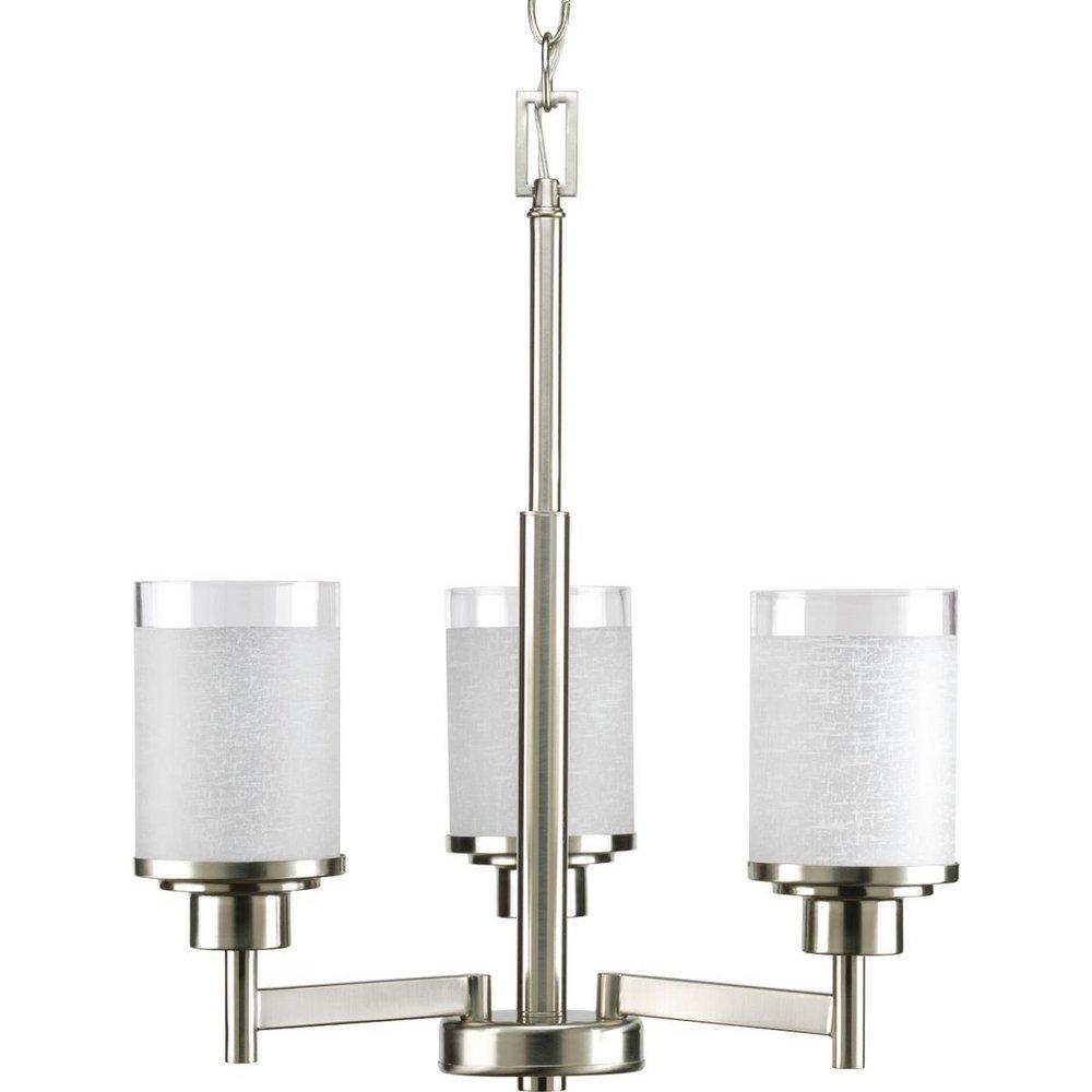 Progress Lighting Brushed Nickel 3 Light 100W Chandelier 