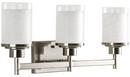Progress Lighting Brushed Nickel 3-Light Incandescent Bathroom Light 