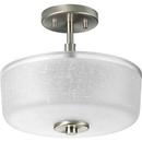 Progress Lighting Brushed Nickel 100W 2-Light Medium Incandescent Semi-Flush Ceiling Light 