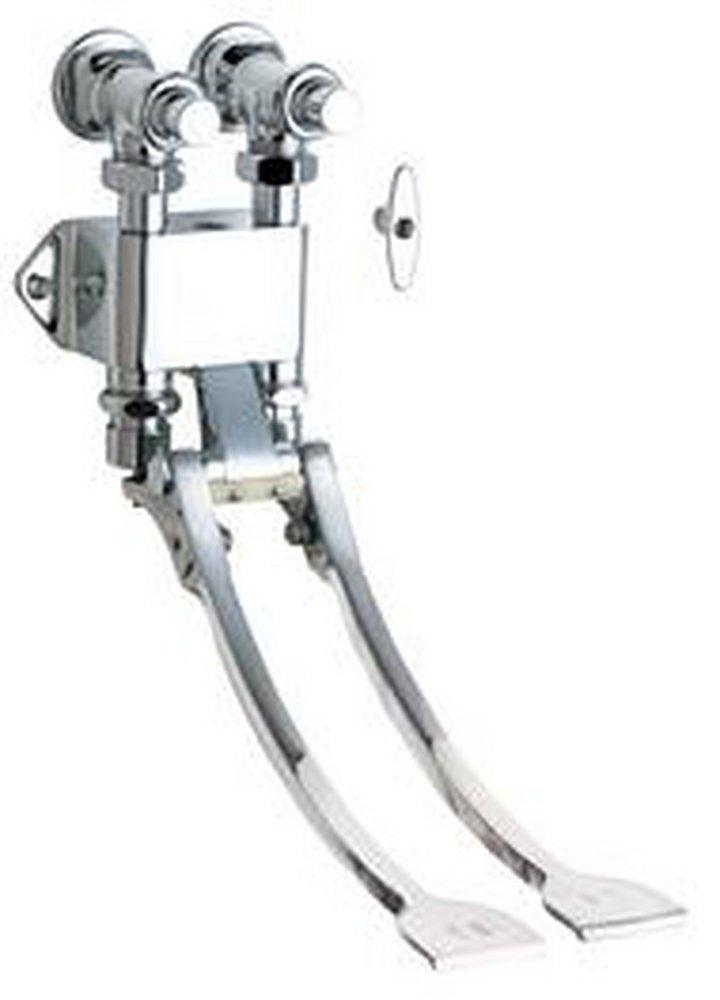 Chicago Faucets Polished Chrome Pedal Box, 2-1/2 in with Extended Pedals 